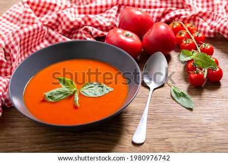 Similar – Kürbissuppe und Zutaten