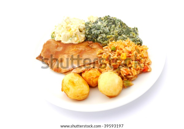 Plate Traditional South African Sunday Lunch Stock Photo Edit Now 39593197