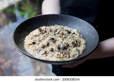 A Plate Of Truffle And Mushroom Risotto