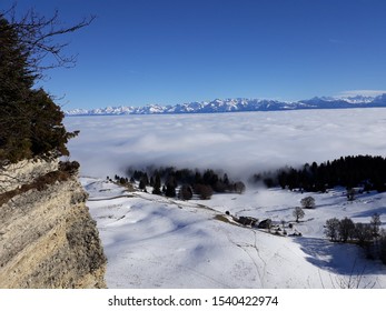 The Molière Plateau In Winter In The Vercors In France