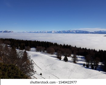 The Molière Plateau In Winter In The Vercors In France