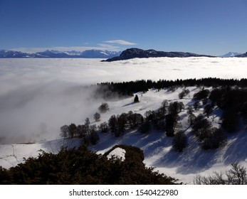 The Molière Plateau In Winter In The Vercors In France