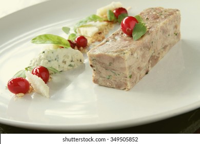 Plated Pork Terrine Starter With Cranberries