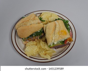 Plated Roast Beef Sub With Chips