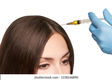 Platelet Rich Plasma. Isolated White Background. Cosmetology Hair Injection.