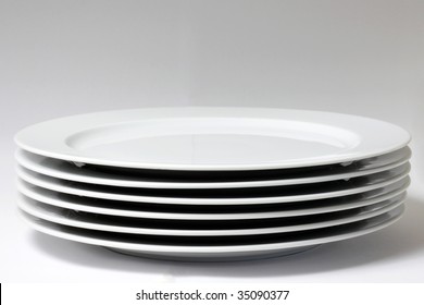 Plates In A Stack Shot In A Studio