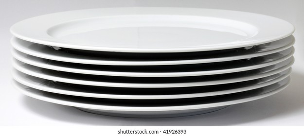 Plates In A Stack Shot In A Studio