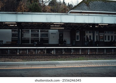 Platform 2 at Exeter Central train station on rainy day - Powered by Shutterstock