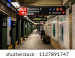 Platform at the Columbus Circle subway station in New York City