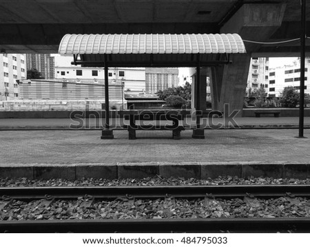 Similar – waiting for the train