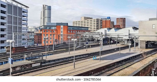 The Platforms Of Leeds Railway Station, West Yorkshire, UK