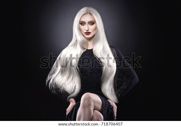 Platinum Blonde Hair Portrait Beautiful Woman Stock Photo Edit