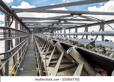 Platinum Mining And Processing Of Ore, Platinum Rock Being Moved On A Conveyor Belt