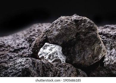 Platinum Nugget In Excavation Mine, Gemstone, Mining Concept