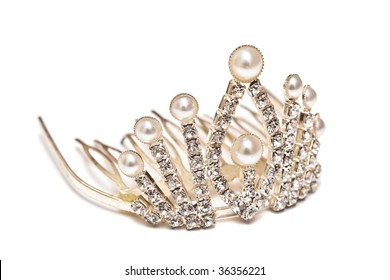 Platinum tiara isolated on a white background