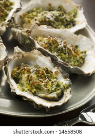 Platter Of Oysters Rockefeller