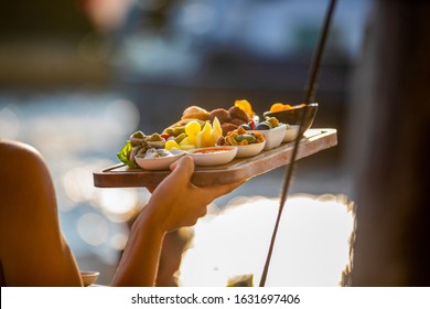 Plattere Of Fingerfood Being Served 