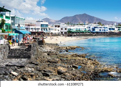 Lanzarote Playa Blanca Sunny Stock Photos Images