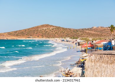 Playa El Tecolote, La Paz, Baja California Sur, Mexico. November 11, 2021. Surf On A Beach Near La Paz.