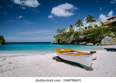 Playa Lagun Beach Cliff Curacao, Lagun Beach Curacao a small island in the Caribbean. white tropical beach