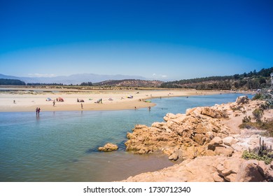 Playa Las Salinas, Beach In The Coast Of Chile.