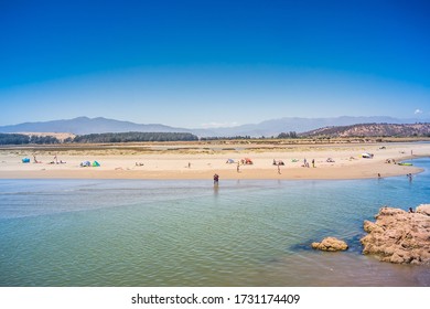 Playa Las Salinas, Beach In The Coast Of Chile.