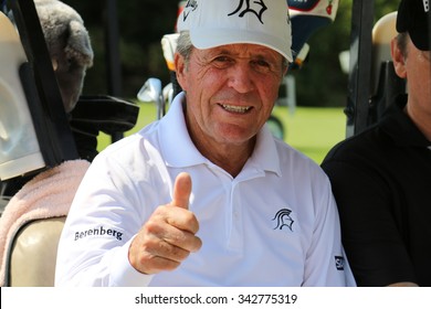 PLAYER, GARY - NOVEMBER 15: Tournament presenter Gary Player Playing at Gary Player Charity Invitational Golf Tournament giving thumbs up at 80 years on November 15, 2015, Sun City, South Africa. 