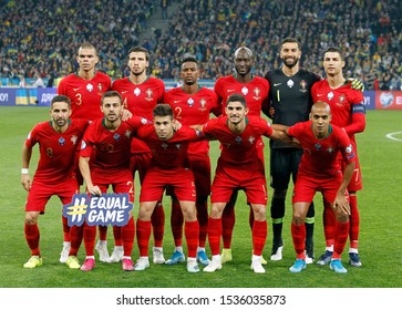 Players Of Portugal During A Team Photo On UEFA Euro 2020 Qualifying Match Between Portugal And Ukraine, On Olimpiyskiy Stadium In Kiev, Ukraine,14 October 2019. 