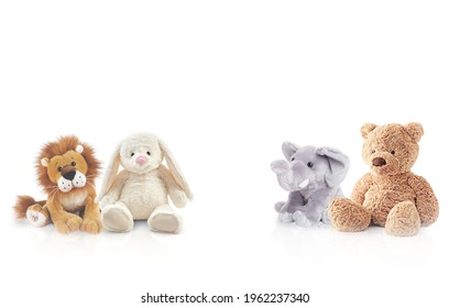 playful digital backdrop for newborn baby. stuffed animals
