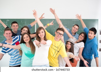 Playful High School Students Having Fun Stock Photo 167440733 ...