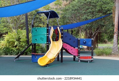 Playground Including A Slippery Slide At East Shores In Gladstone, Queensland, Australia