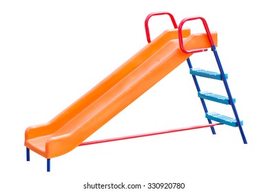 Playground slide of plastic isolated on white background