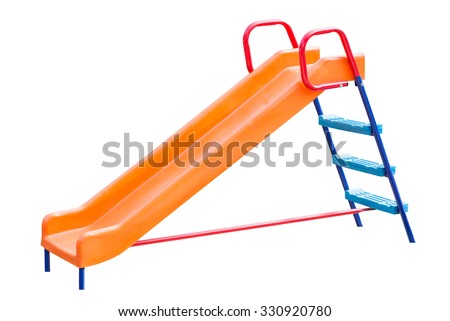 Playground slide of plastic isolated on white background