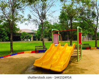 Playground, a slide that makes recreation more vivid. - Shutterstock ID 1441524914