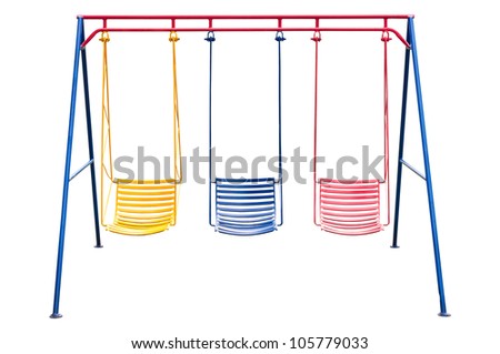 Playground swing isolated.