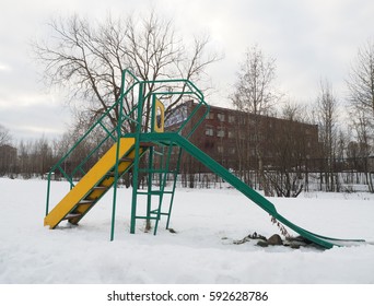 playground in winter