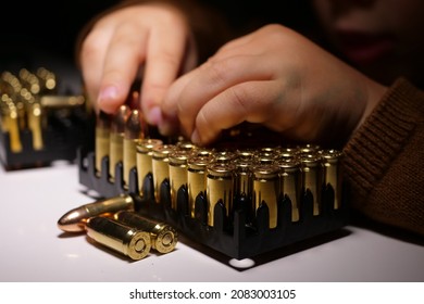 Playing with ammo on the table 
