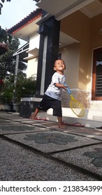 Playing Badminton In Front Of The House
 In Kopang Central Lombok, 21 Oct 2019