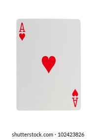 Playing card (ace) isolated on a white background - Shutterstock ID 102423826