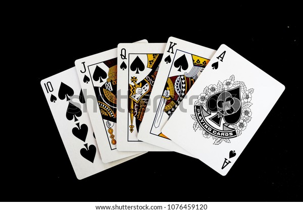 Playing Card Royal Straight Flush Isolated Stock Photo Edit Now