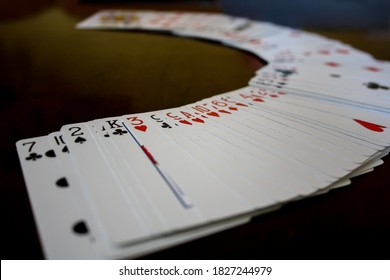 Playing Cards Arrange In A Semi Circle