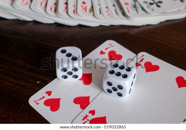 playing cards and\
dice