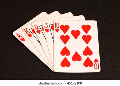 Playing Cards Forming Straight Flush Stock Photo 45172108 | Shutterstock