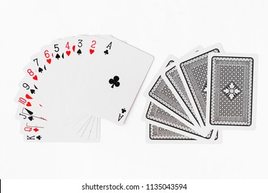 Mockup of 3 blank white tarot cards or learning cards and a deck