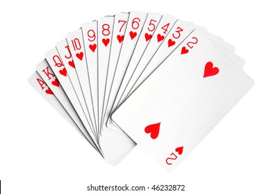 Playing cards isolated on the white background