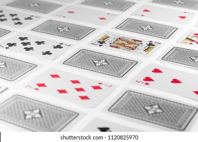 Playing Cards King Card And Back White Background Mockup