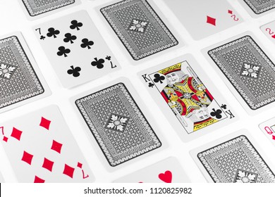 Playing Cards King Card And Back White Background Mockup