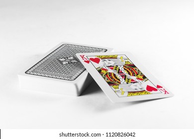 Playing Cards King Card And Back White Background Mockup