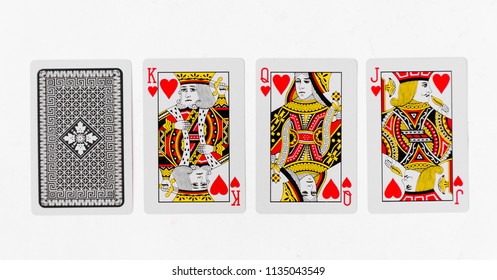 Playing Cards King Card Suite And Back White Background Mockup