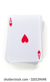 Playing Cards Over White Background